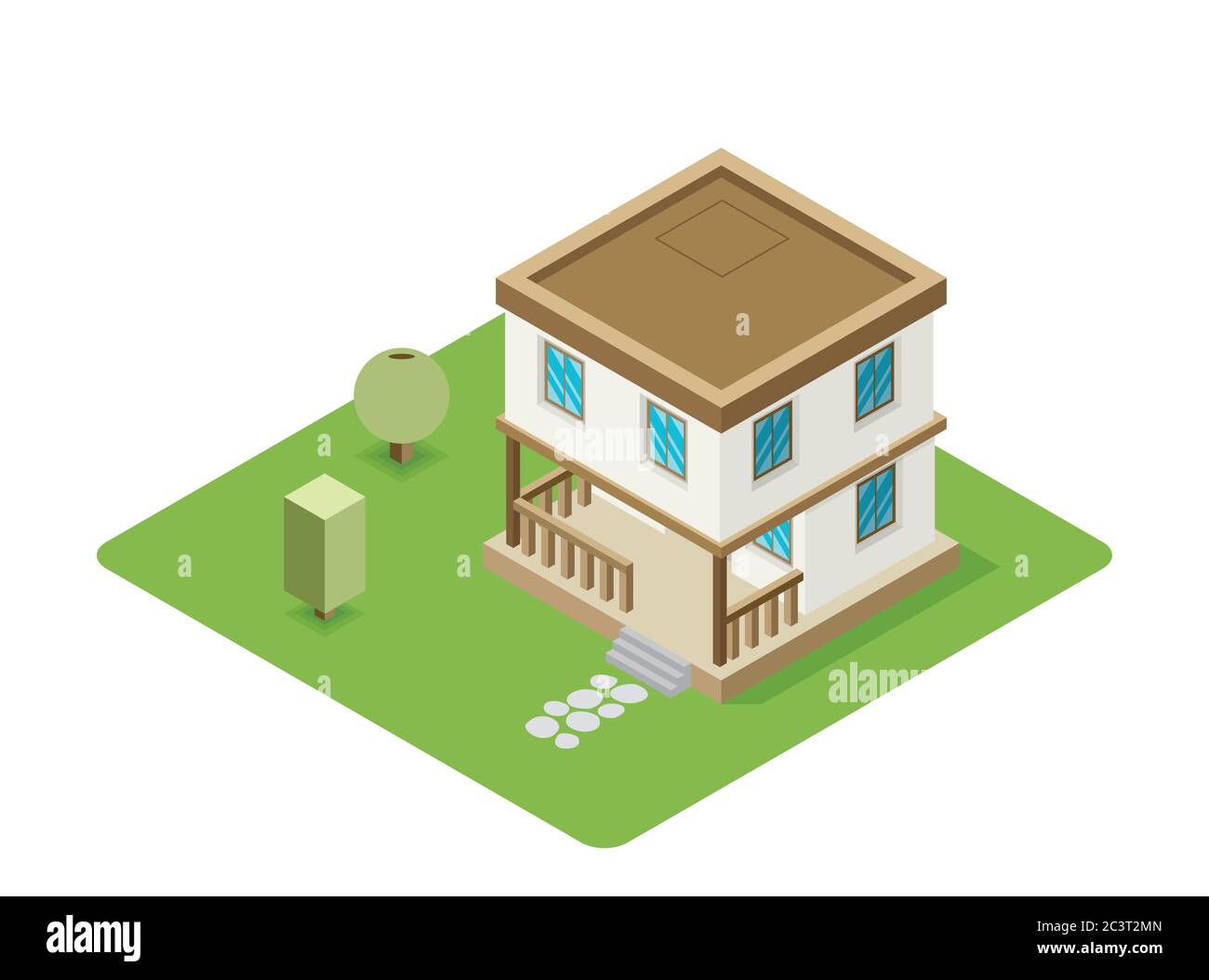 Isolated isomatic house, Vector Property Set Stock Vector