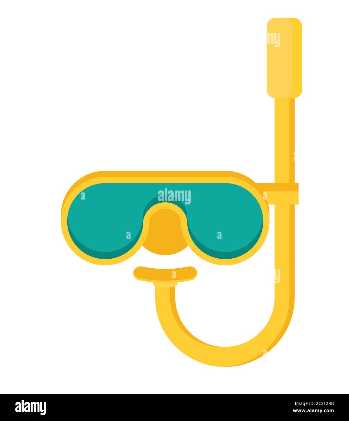Diving mask with snorkel flat icon, modern vector illustration Stock Vector