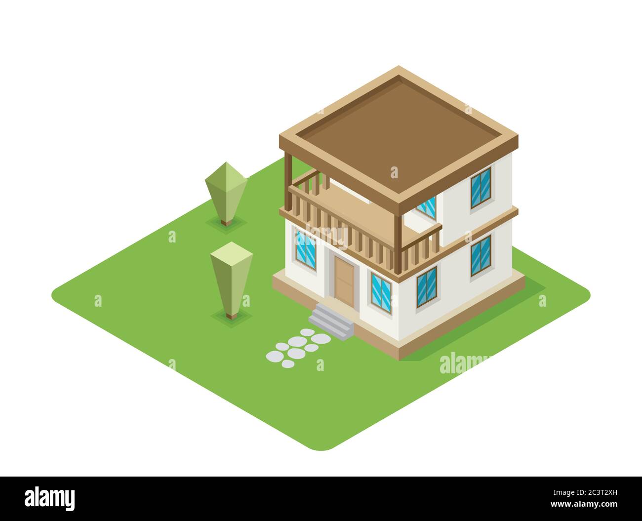 Isolated isomatic house, Vector Property Set Stock Vector