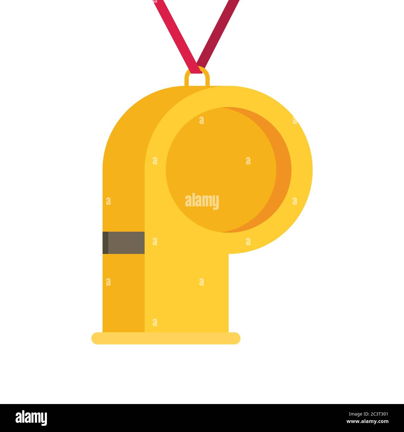 Sport whistle icon. Flat illustration Stock Vector