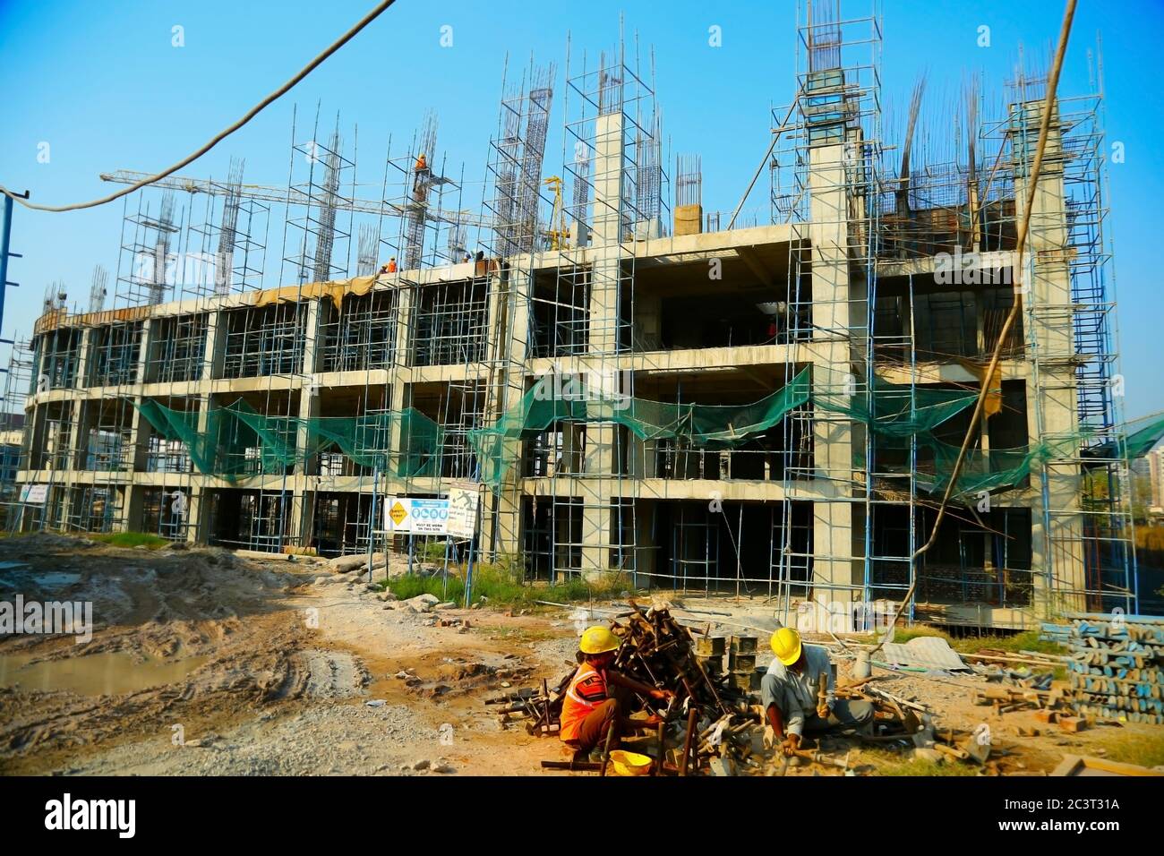 Jaipur, India June 2018 new construction of building in Jaipur