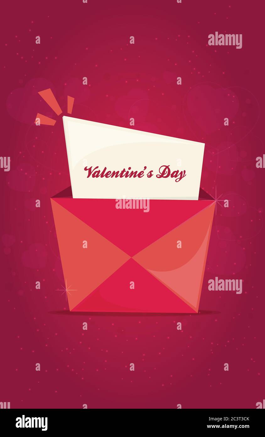 Valentines Day flat. Pink background. Vector illustration Stock Vector ...