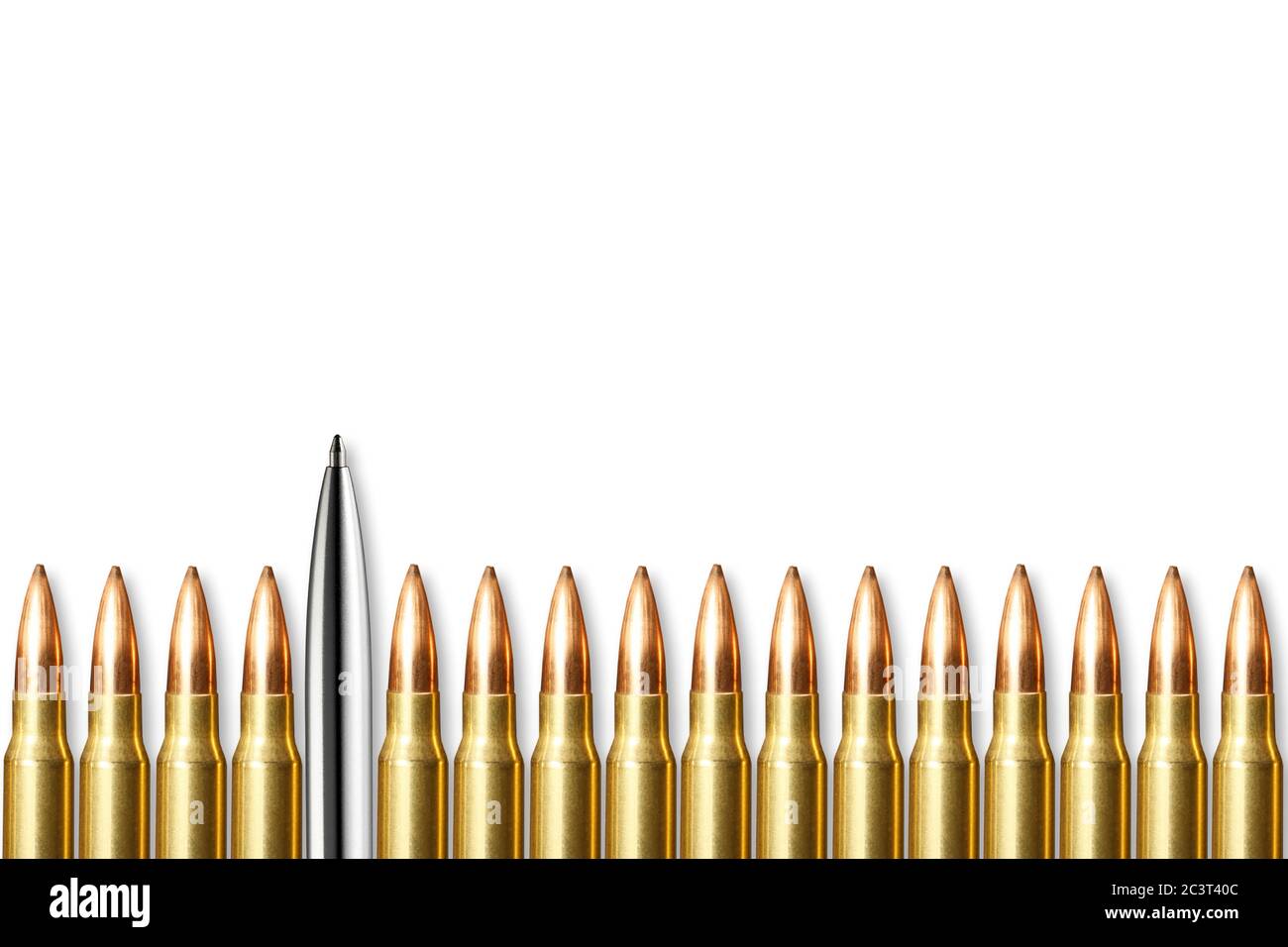 Pen and bullets round isolated on white background with Copy space Stock Photo
