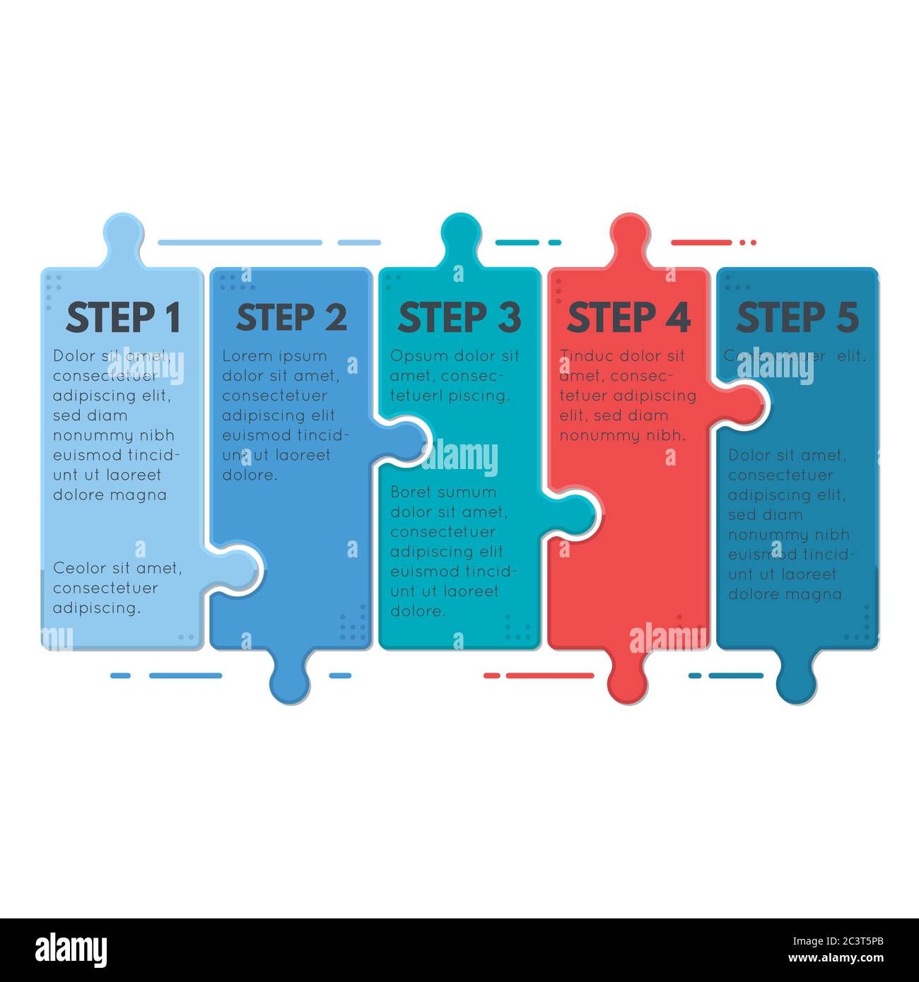 Puzzle infographic steps Stock Vector