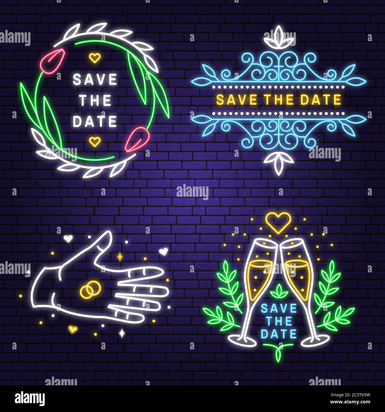 save the date neon