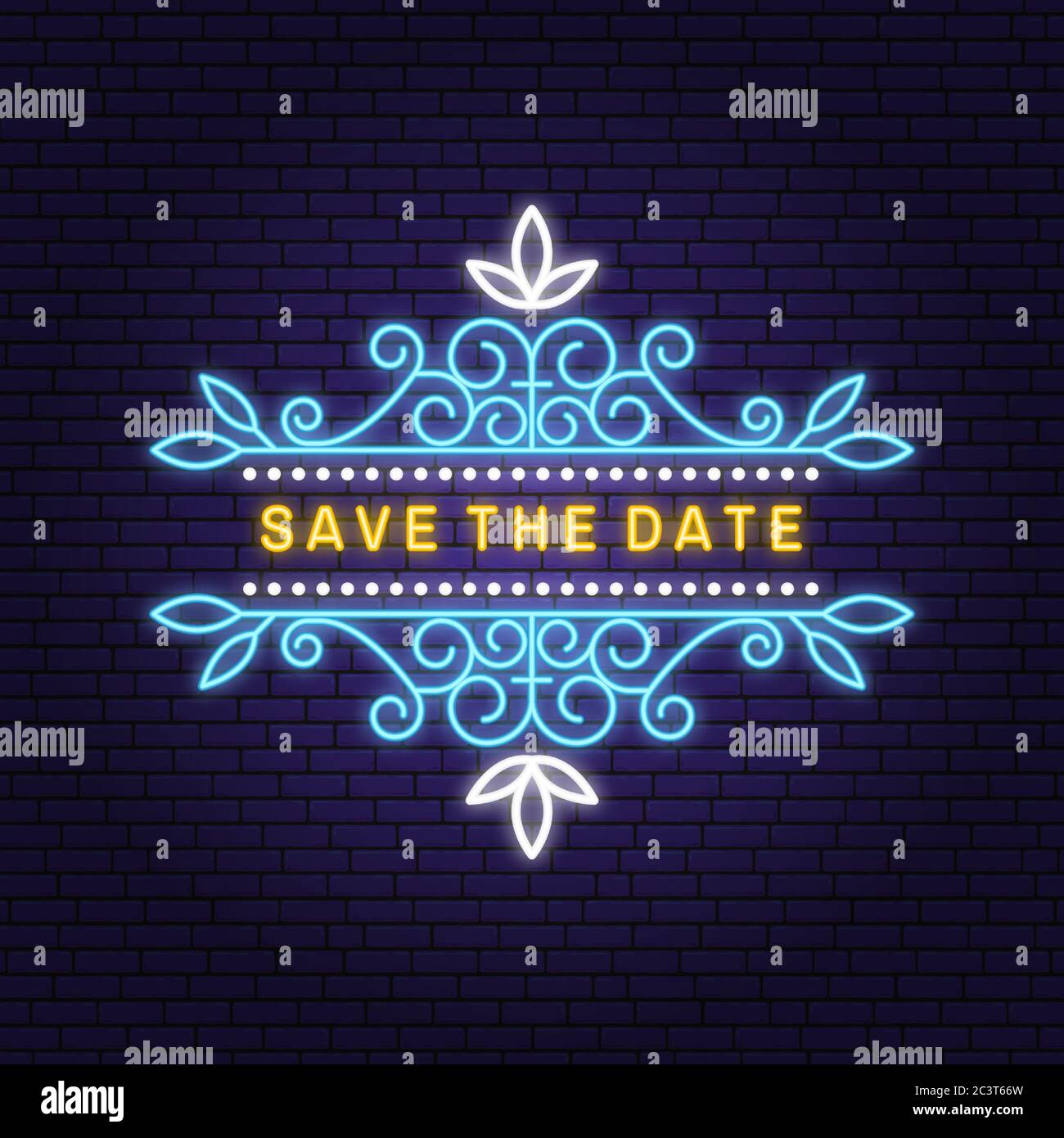 save the date neon