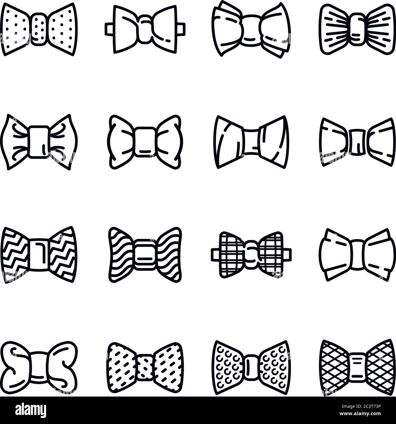 bowtie icons set outline set of bowtie vector icons for web design isolated on white background stock vector image art alamy