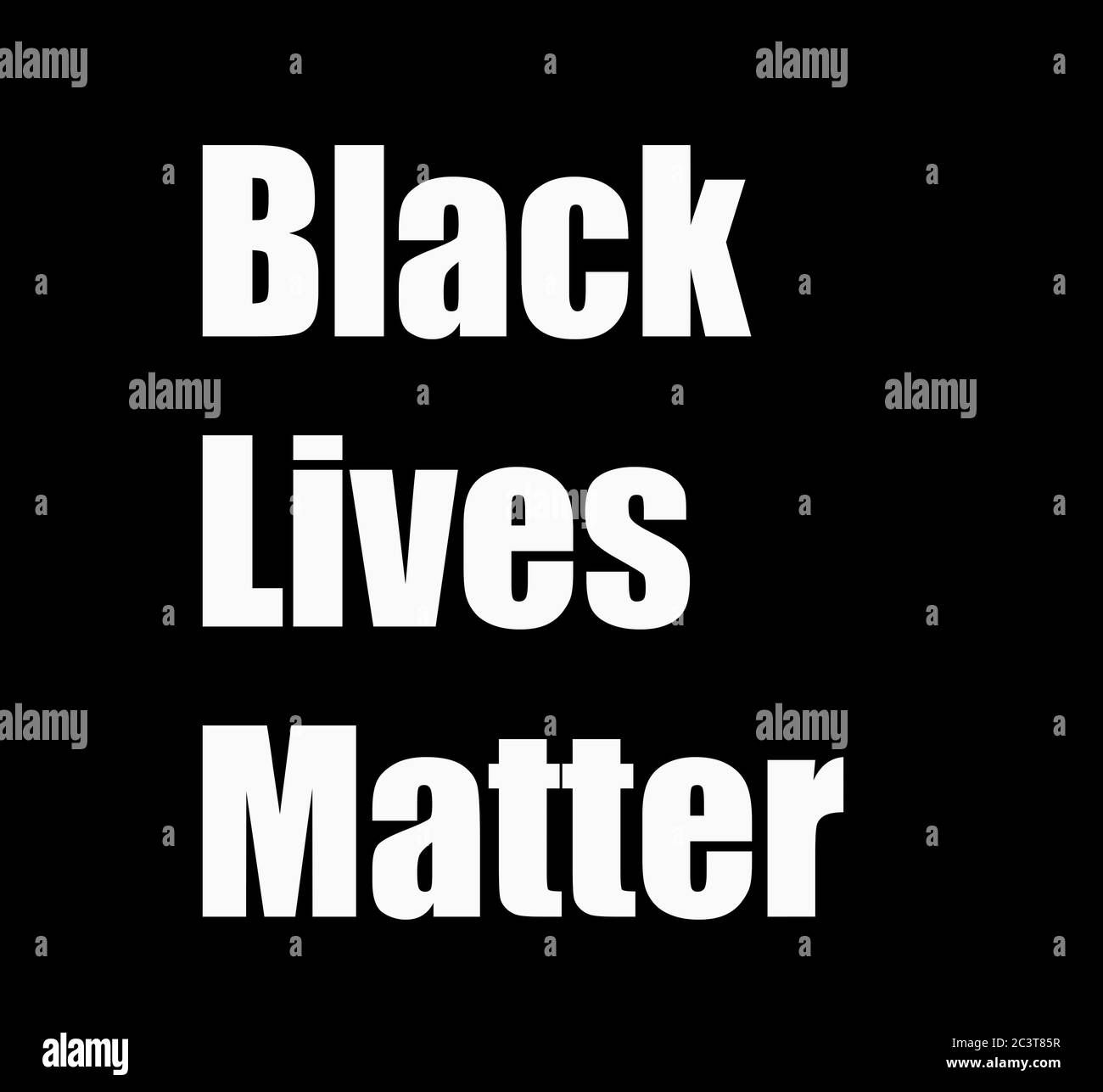 Black lives matter text and lettering card on dark background with White letters, Stock Photo