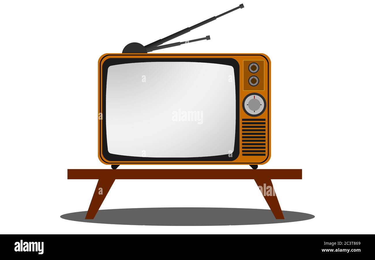 Realistic retro tv illustration on Cut Out Stock Images & Pictures - Alamy