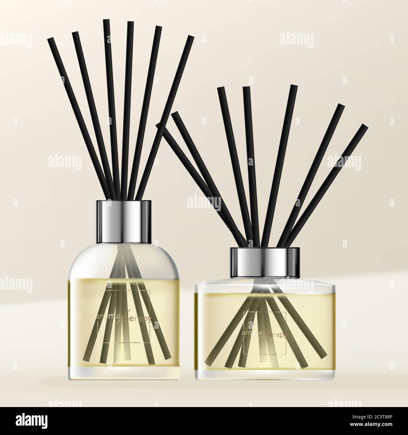 Vector Aromatic Diffuser with Pastel Yellow Scented Oil & Black Reeds ...