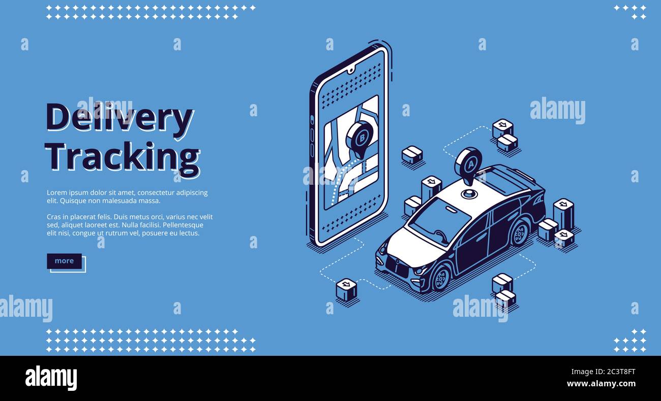 Delivery tracking banner. Online mobile service for track shipping