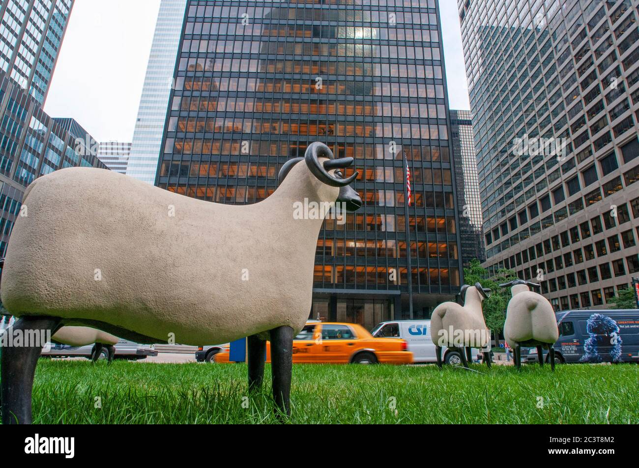 Lalanne and Sculpture Park (Avenue). François-Xavier Lalanne’s “Moutons” sculpture will be installed on a Park Avenue median. Mouton Transhumant (Breb Stock Photo