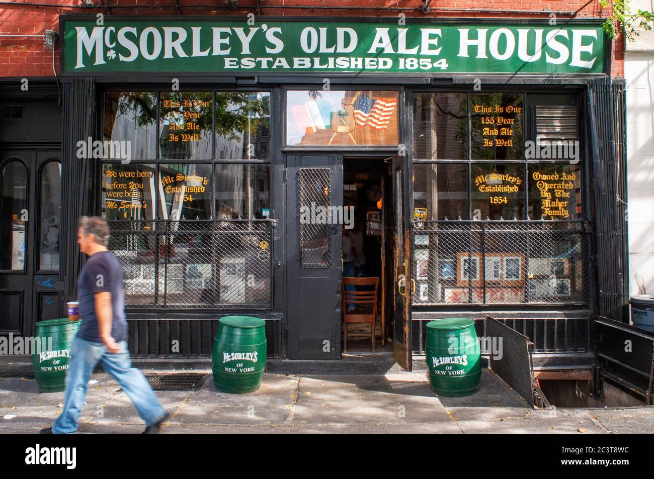 McSorley´s Old Ale House, brewery, Alehouse, beerhouse. 15 east 7th St. Since 1854,New York City, USA. Brewery McSorley's Old Ale Hose in the East Vil Stock Photo
