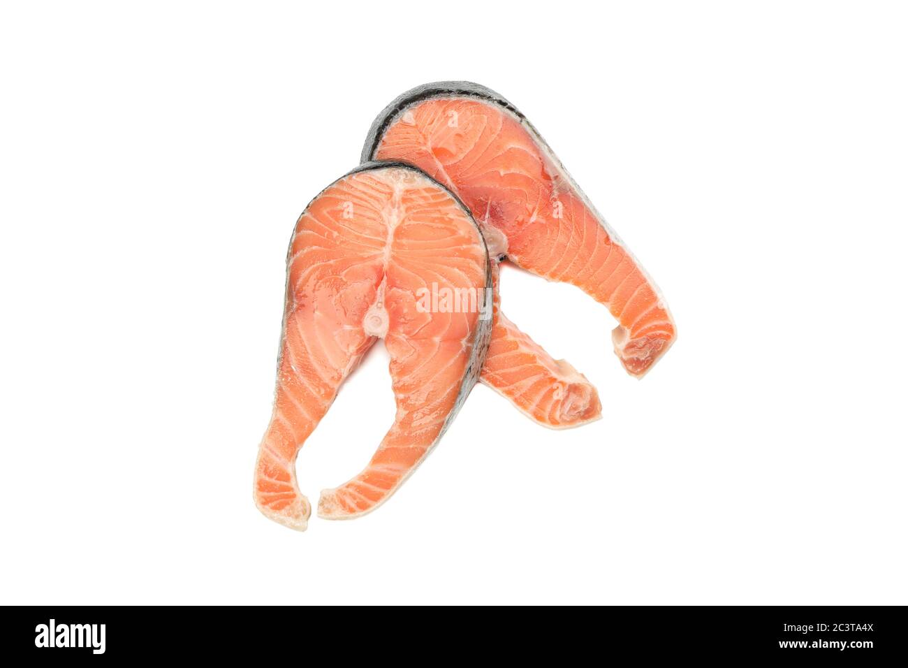 Fresh raw salmon meat isolated on white background Stock Photo - Alamy
