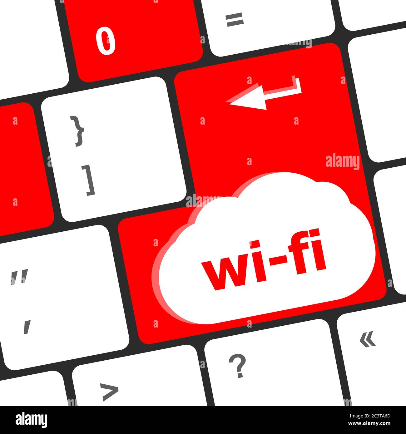 wi-fi button on computer keyboard. laptop key Stock Photo