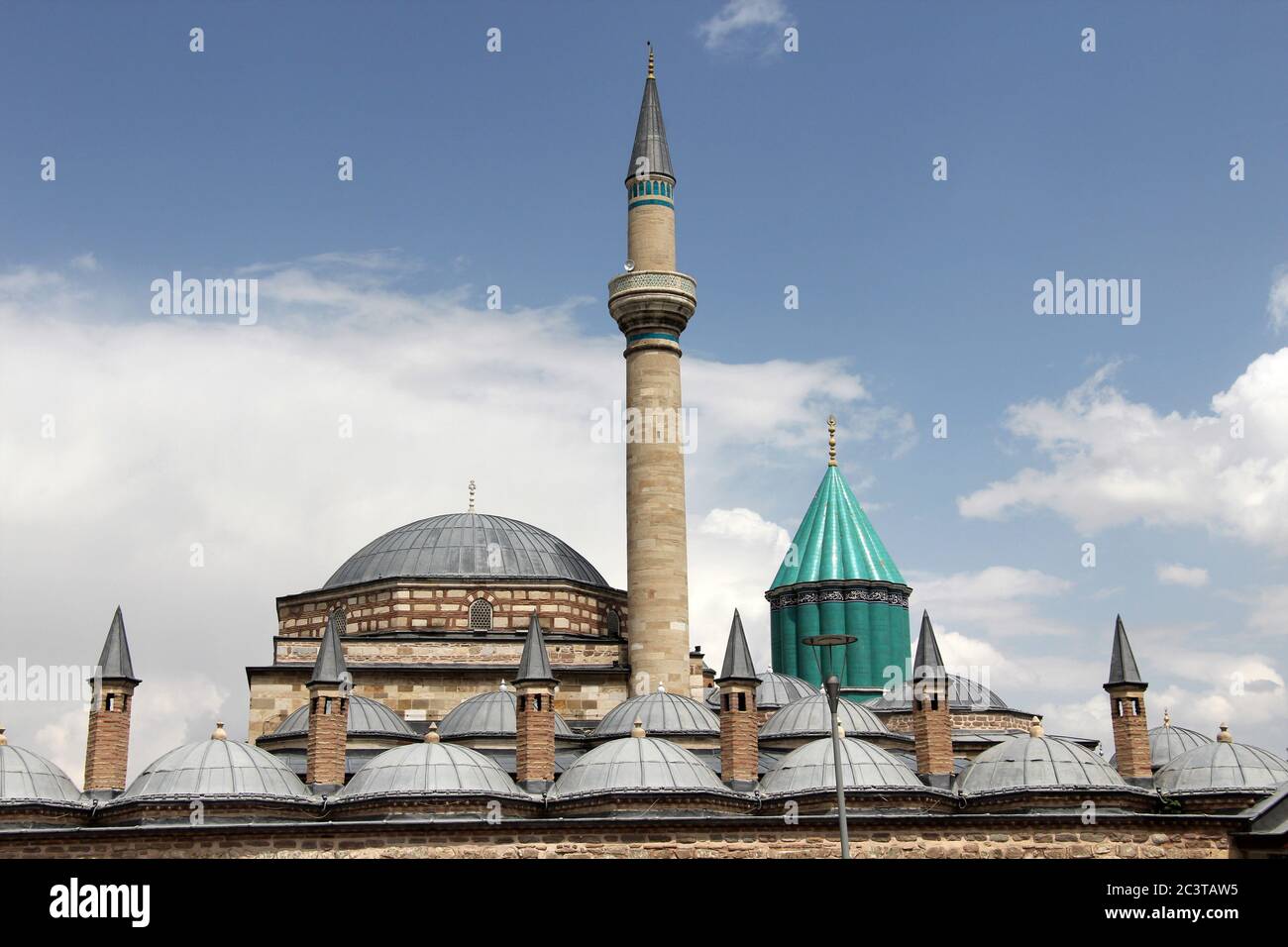 Konya Mevlana Museum, religious building, green minaret and museum ...