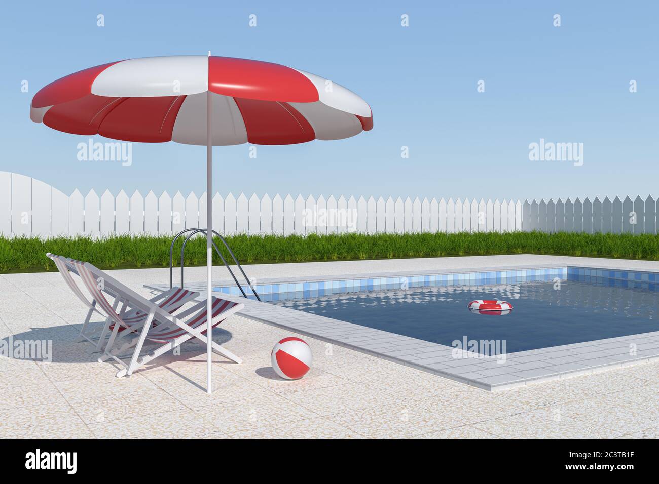 Large 3d Rendering White Swimming Pool Stock Illustration 1319235563