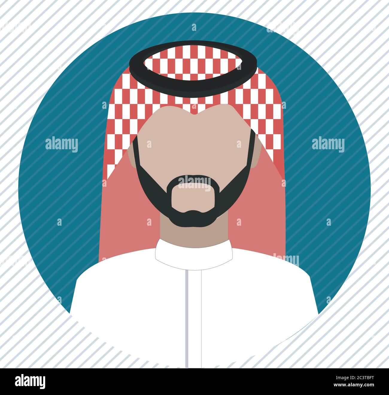 A Saudi man icon wearing shemagh and a thobe Stock Vector