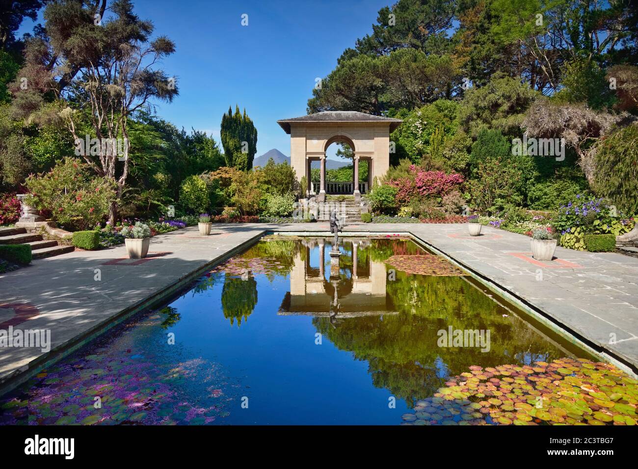 Ireland, County Cork, Glengariff, Garnish Island, The Italian Garden. Stock Photo