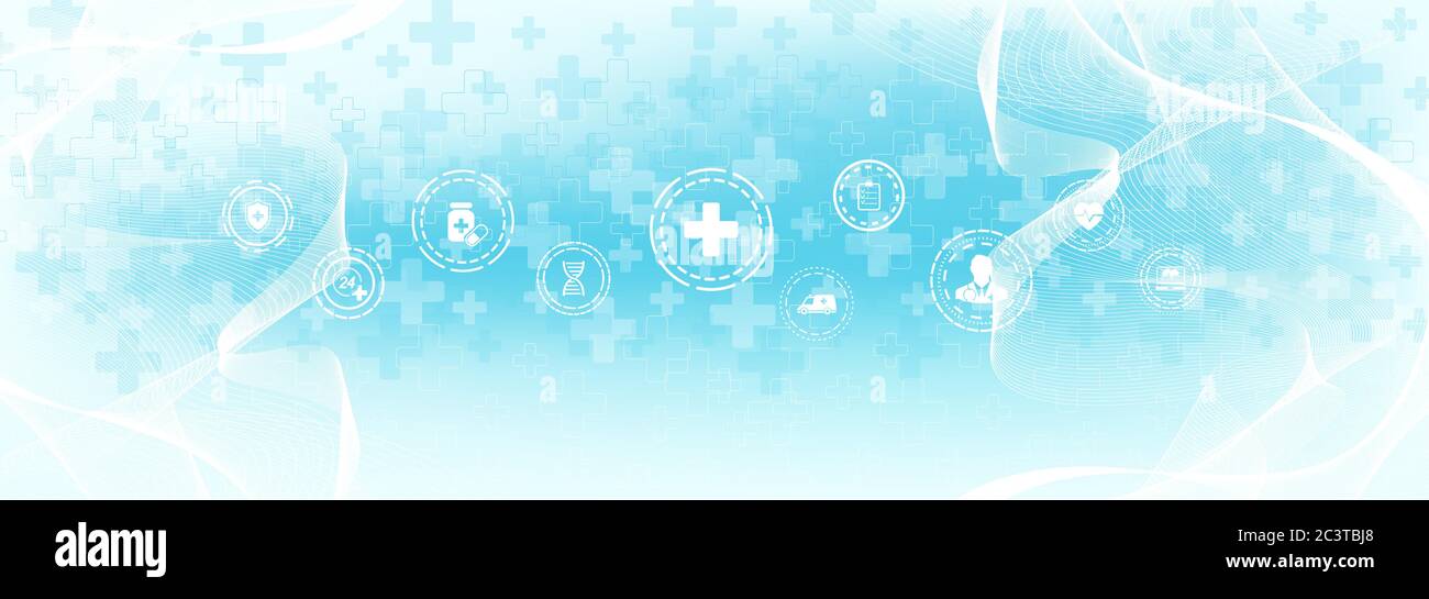 Abstract medical and science healthcare blue banner design template ...