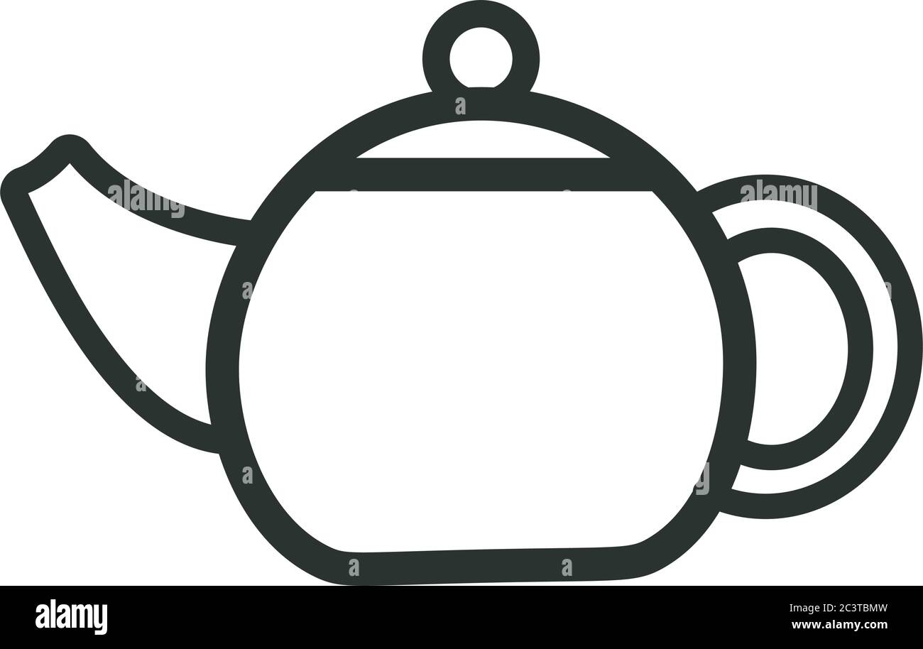 Teapot sign, symbol, icon. outline Vector illustration Stock Vector