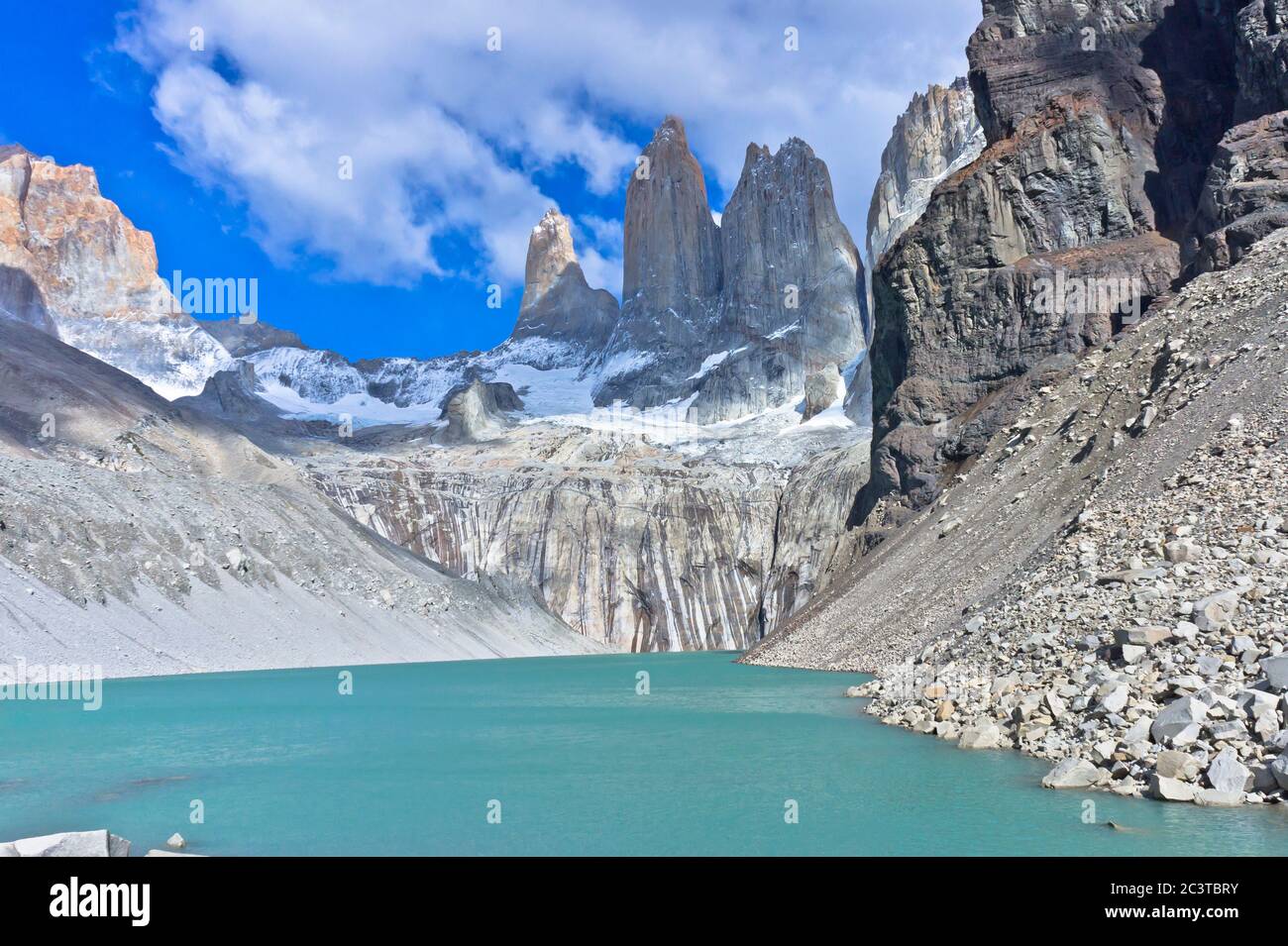 Natural landscape in Torres del Paine, Patagonia, Chile, South America Stock Photo