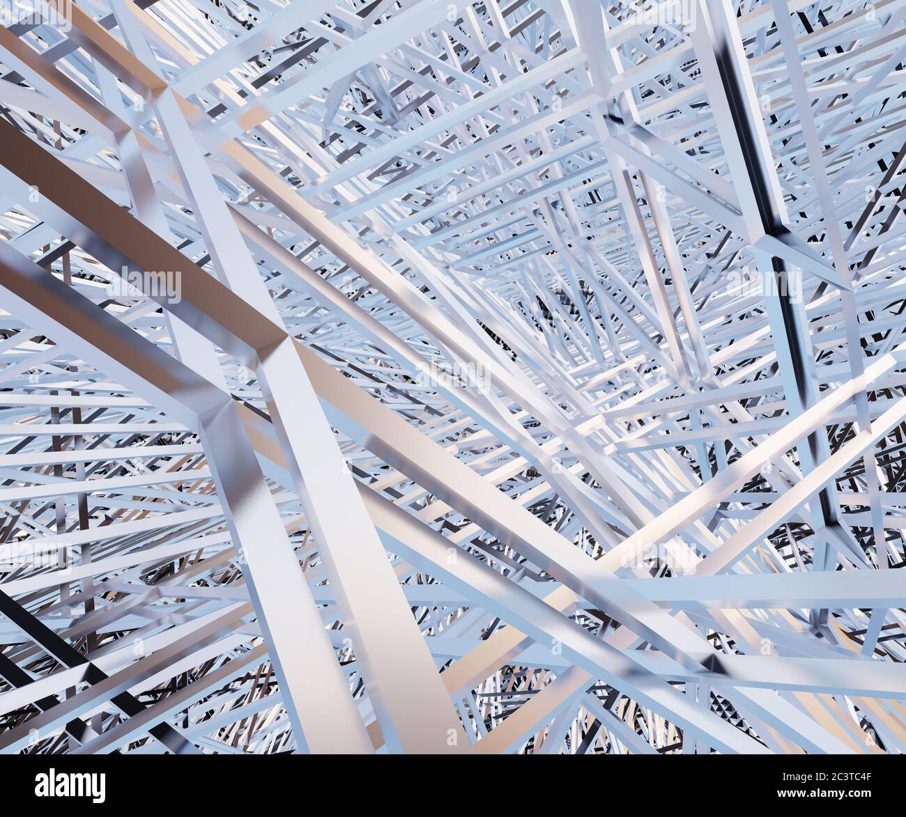 metal construction lines, metallic lines, 3d render Stock Photo - Alamy
