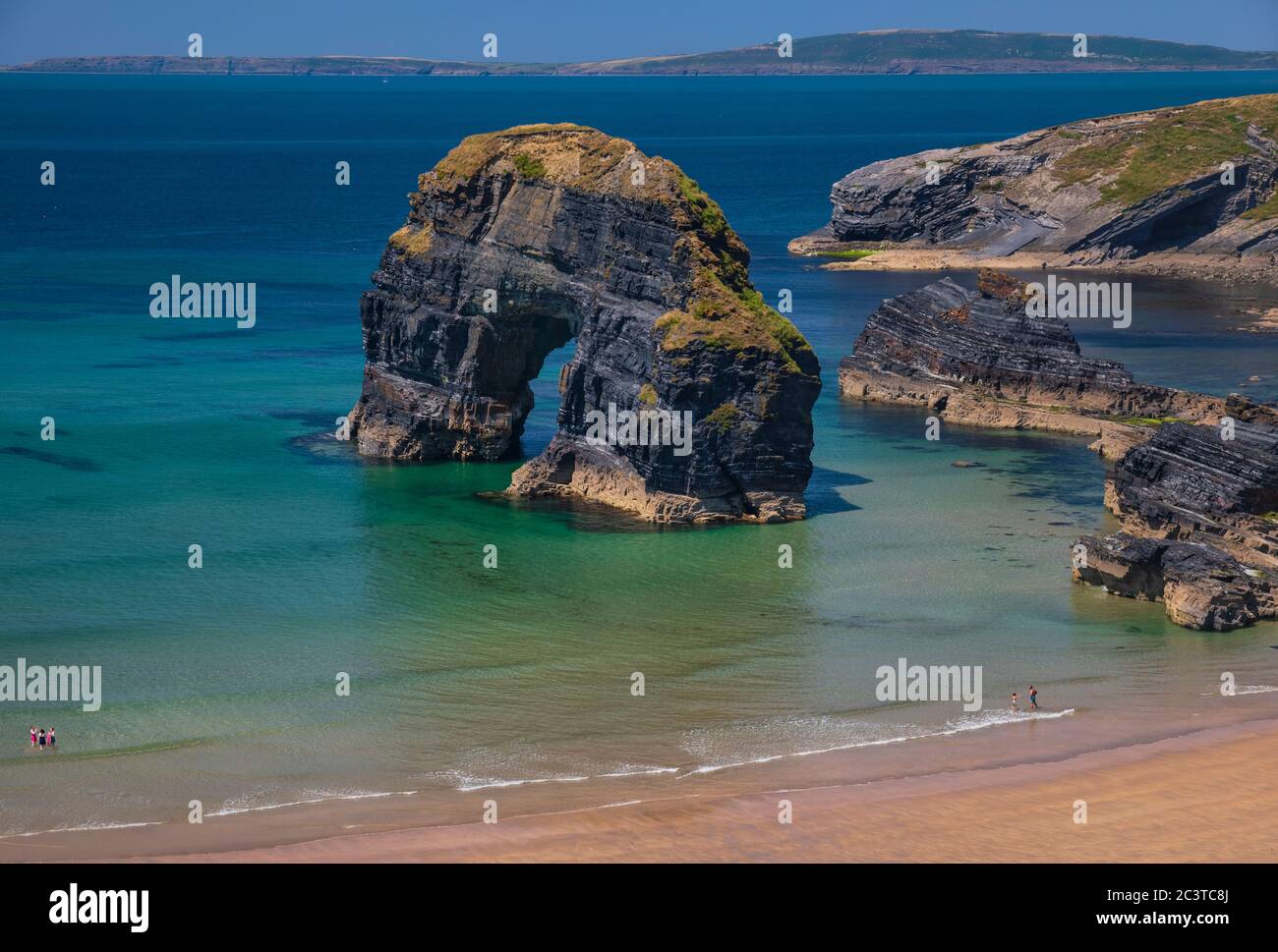 Ireland County Kerry Ballybunion Nuns Beach sea arch known as Virgin Rock Stock Photo Alamy