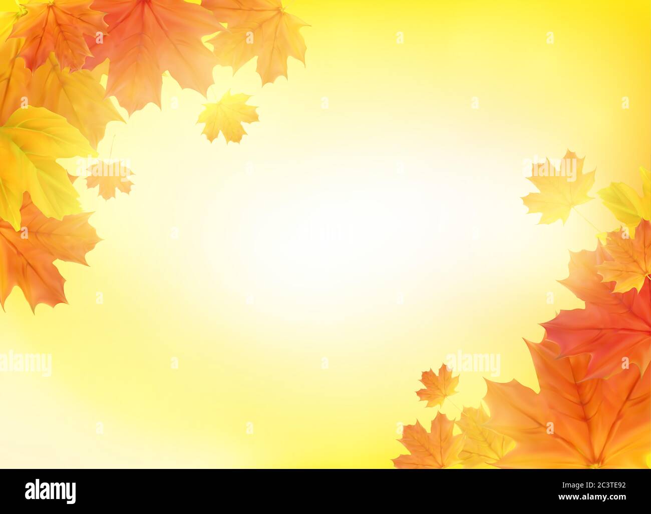 Shiny Autumn Leaves Banner Background. Vector Illustration Stock Vector ...