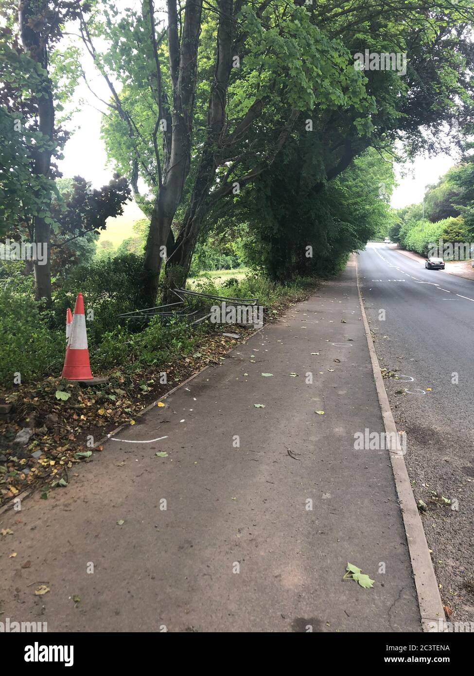 The scene on Abbey Road, DaltoninFurness, Cumbria, where three