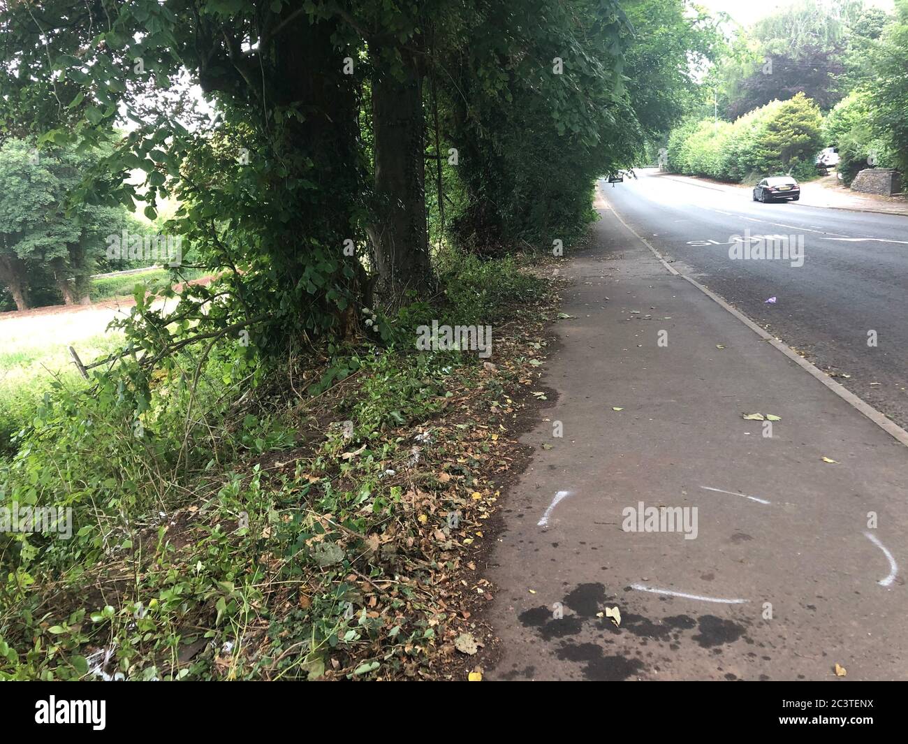 The scene on Abbey Road, DaltoninFurness, Cumbria, where three