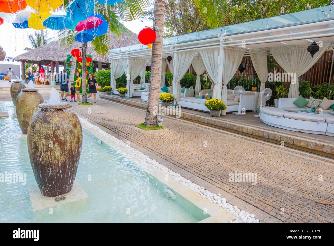 Sailing Club, beach club with restaurant and other services, beach, Nha Trang, Vietnam, Asia Stock Photo