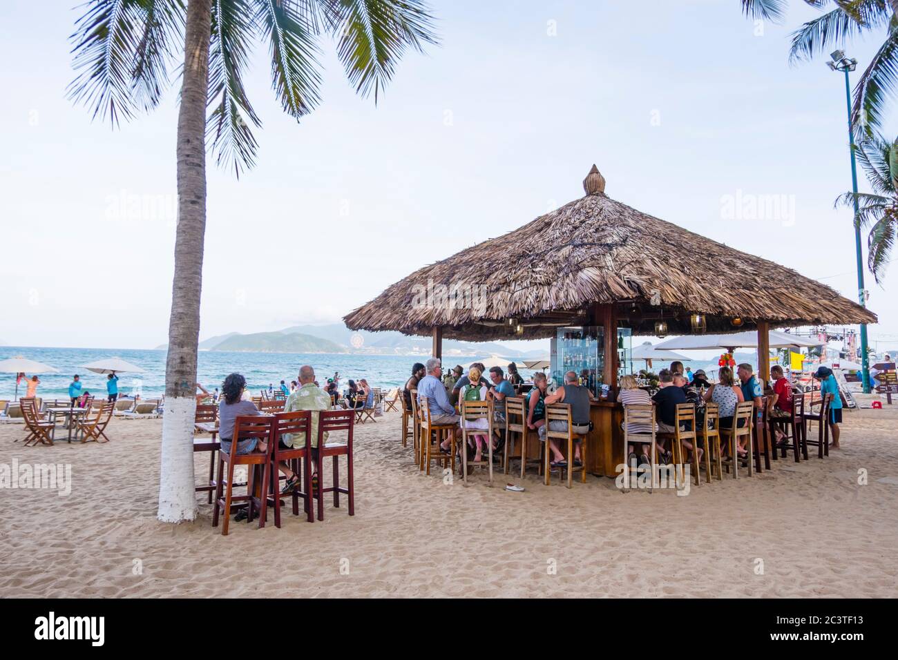 Beach bar, Nha Trang, Vietnam, Asia Stock Photo