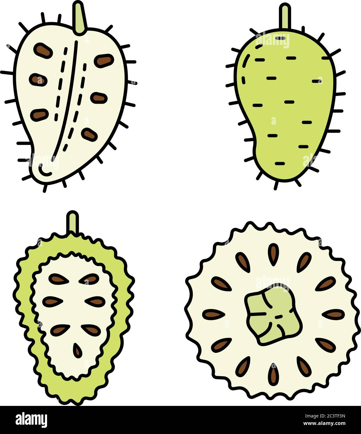 Soursop icons set vector flat Stock Vector Image & Art - Alamy 