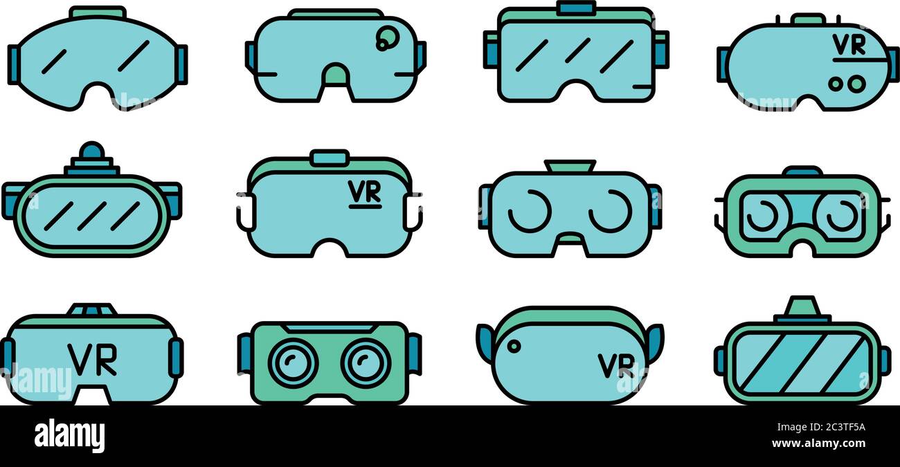 Game goggles icons set vector flat Stock Vector Image & Art Alamy