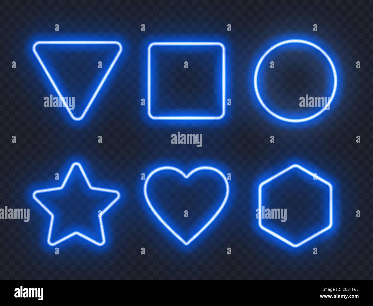 Set of blue glowing neon frames on dark background Stock Vector Image ...