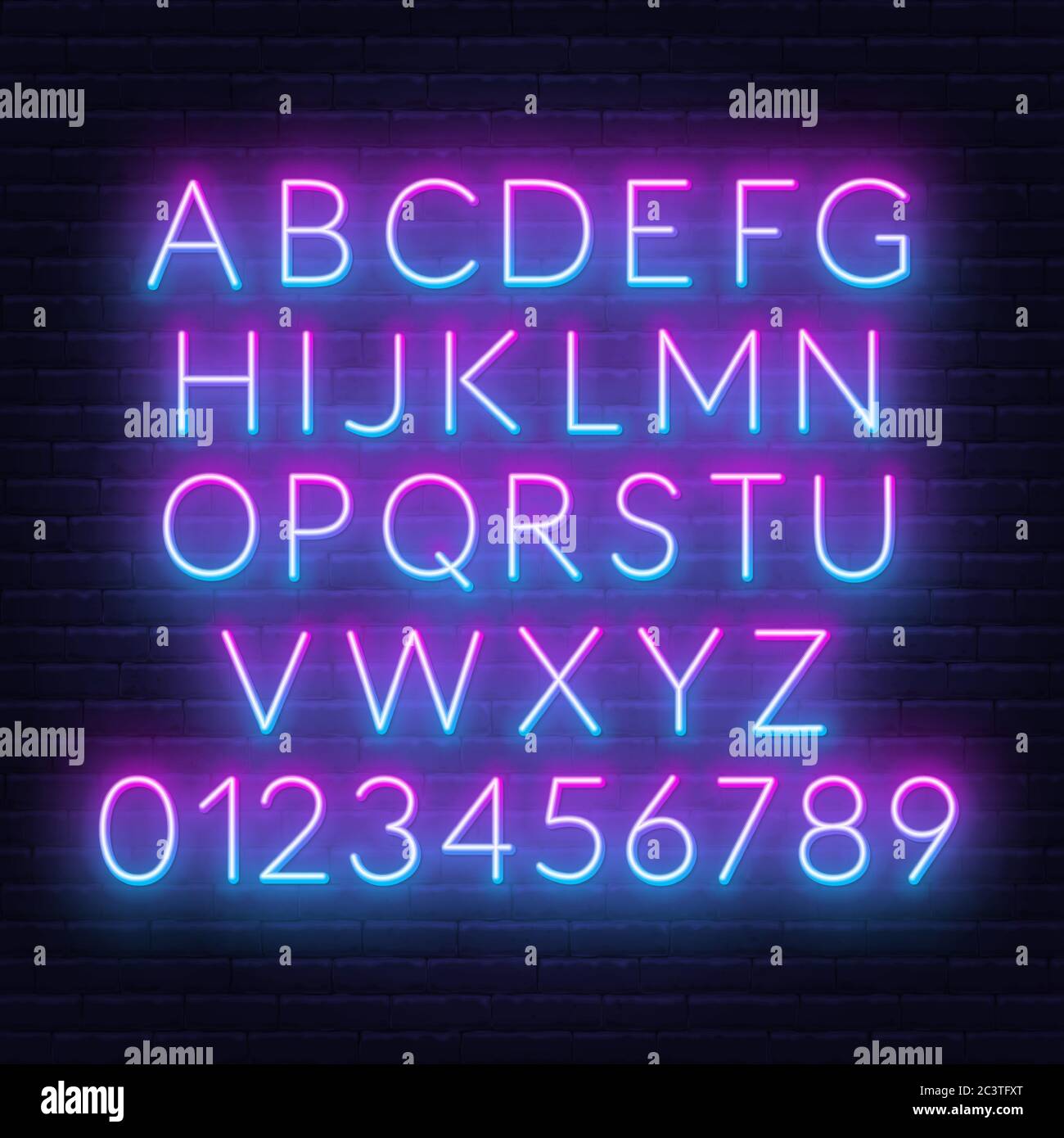 Neon pink blue gradient font Stock Vector Image & Art - Alamy