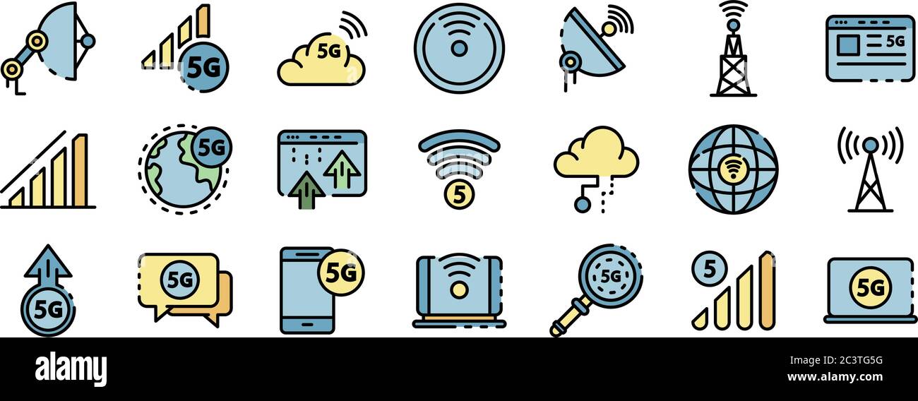 5G technology icons set vector flat Stock Vector Image & Art - Alamy