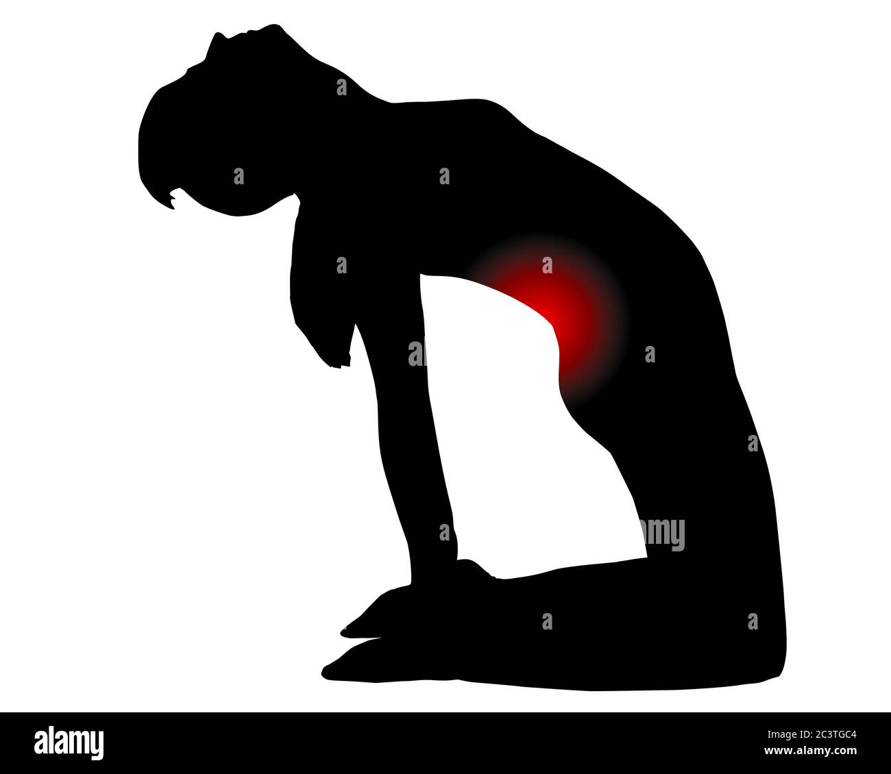 Woman doing gymnastics having back pain Stock Photo Alamy