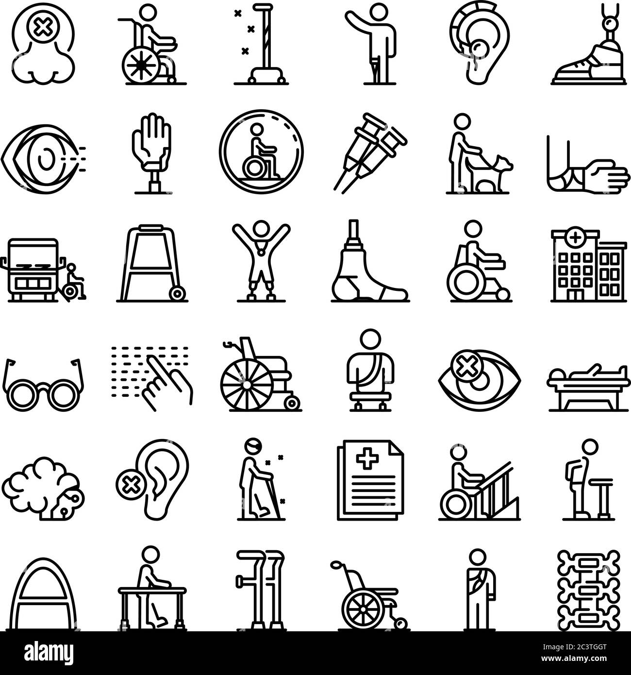 Handicapped icons set, outline style Stock Vector Image & Art - Alamy
