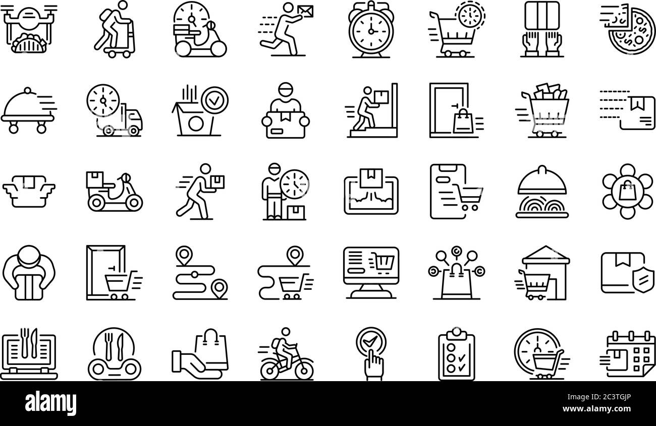 Grocery delivery icons Black and White Stock Photos & Images - Alamy
