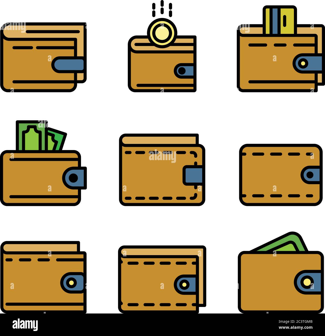 Woman wallet open Stock Vector Images - Alamy