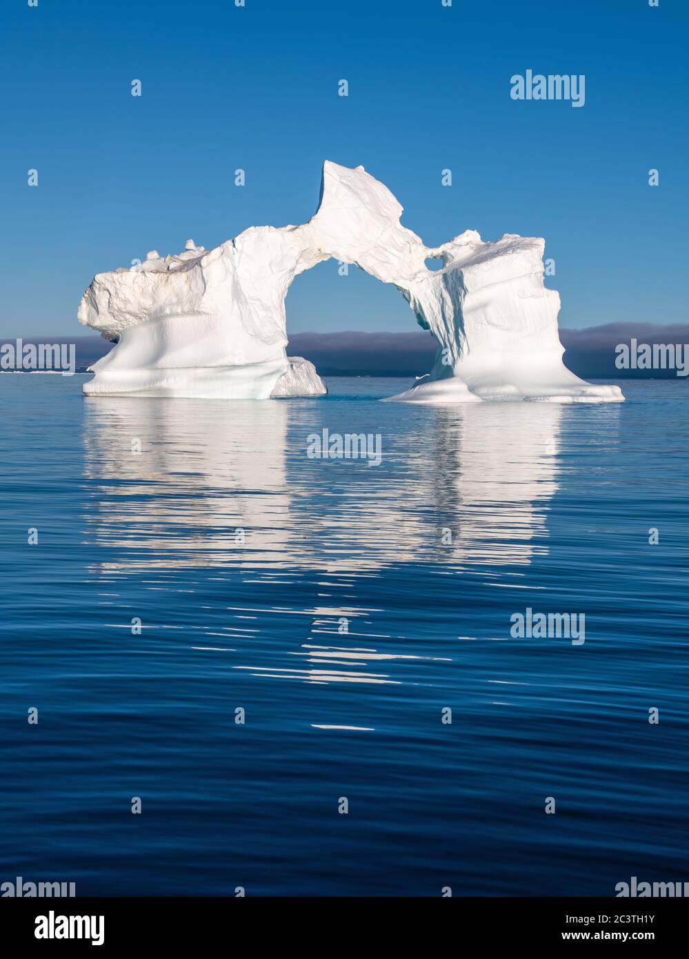 Iceberg in the Disco Bay, Greenland. Their source is by the Jakobshavn glacier. Stock Photo