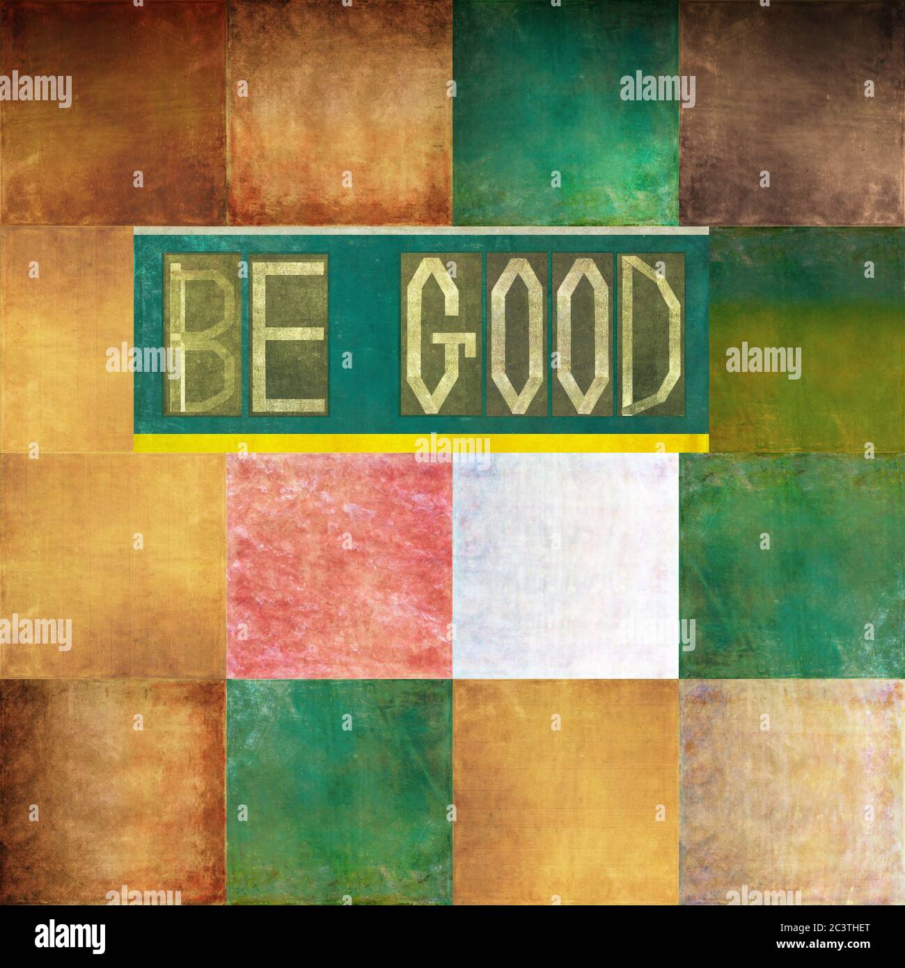 Textured background image and useful design element displaying the word 'Be good' Stock Photo