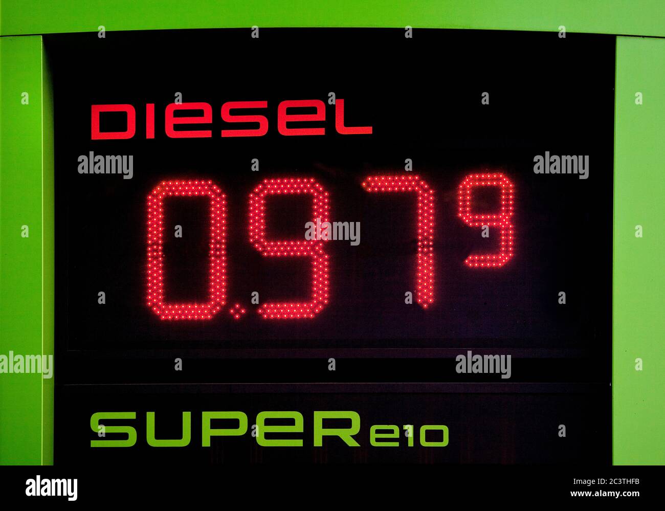 low price of diesel during corona crisis in April 2020, Germany Stock Photo