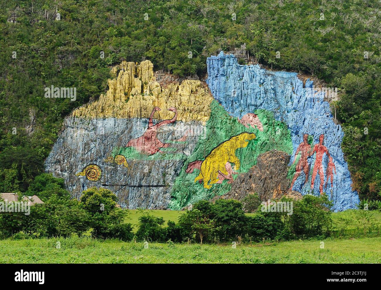 Cuba Vinales - Mural de la Prehistoria painting by Leovigildo Gonzalez Stock Photo