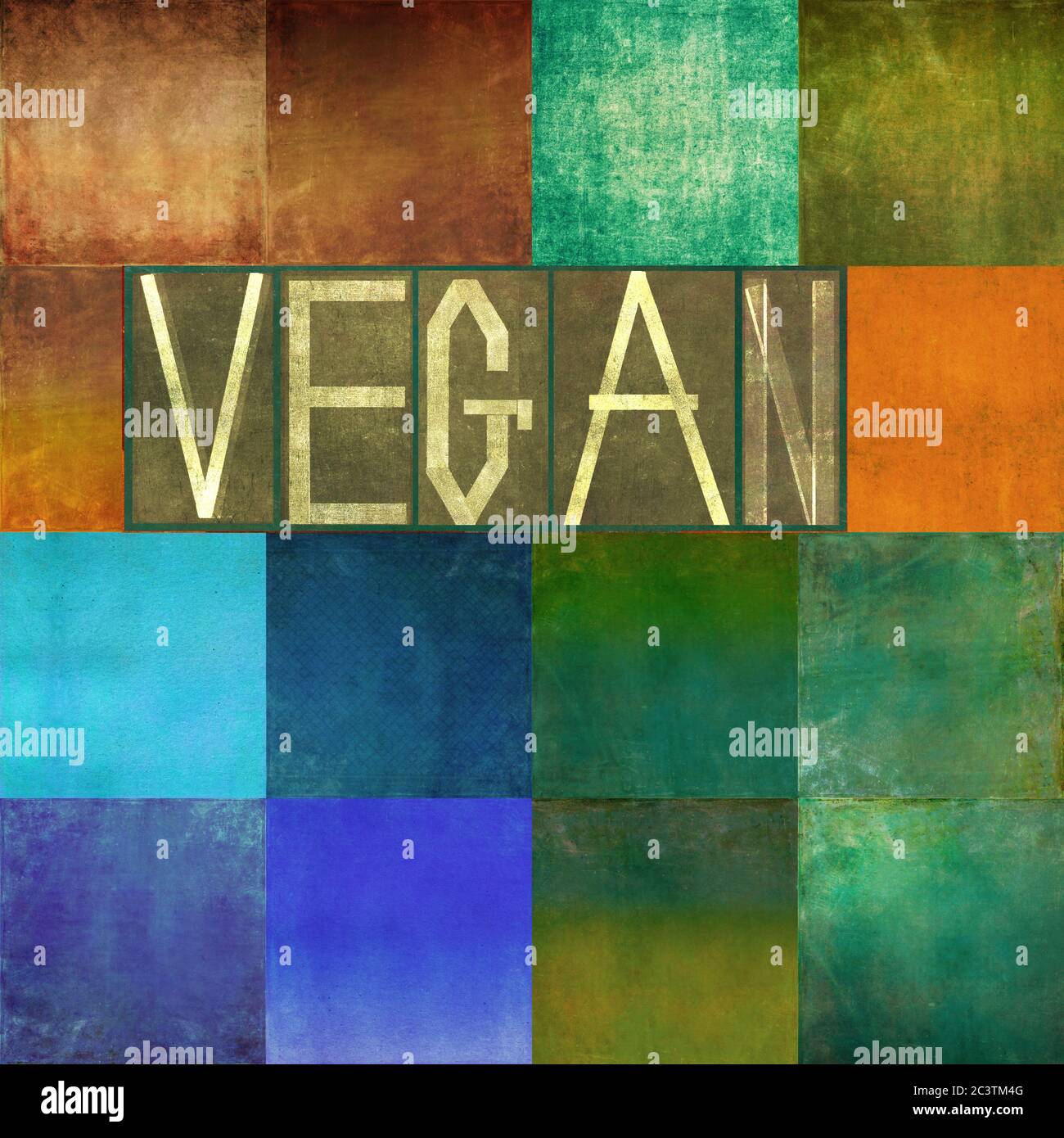 Textured background image and useful design element displaying the word 'Vegan' Stock Photo
