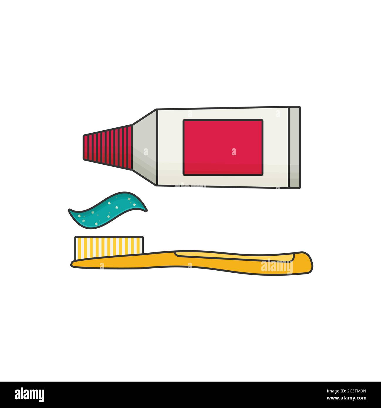 Toothbrush and toothpaste vector illustration Stock Vector Image & Art Alamy