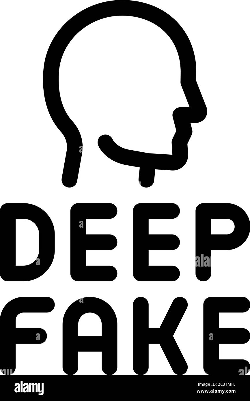 deepfake human face icon vector outline illustration Stock Vector