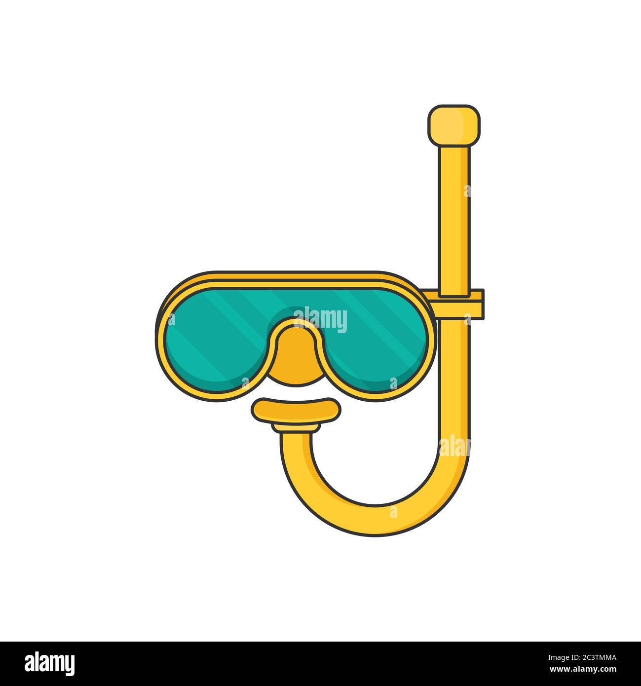 Diving mask with snorkel flat icon, modern vector illustration Stock ...